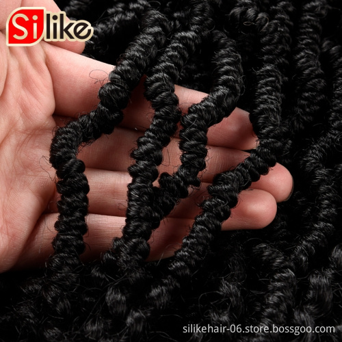 Top Quality 18 inch 24 strands Pre Twisted Passion Twist Crochet Hair Pre-looped Fluffy Crochet Braid Hair Ombre Synthetic Braid
